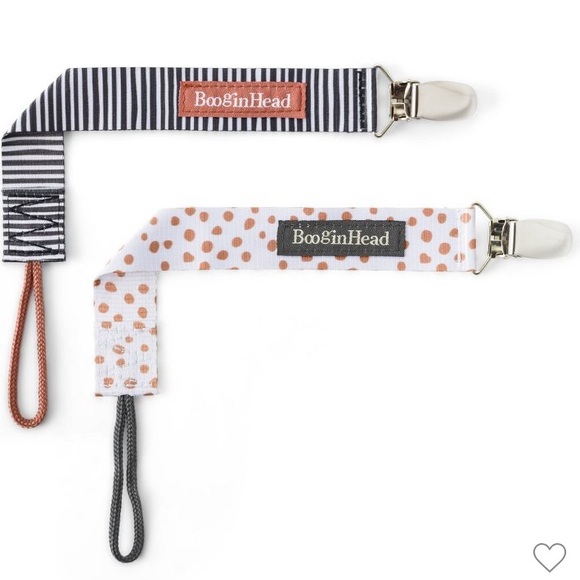 BooginHead Universal Pacifier Clips and Bibs Set Terracotta  New - Picture 4 of 5